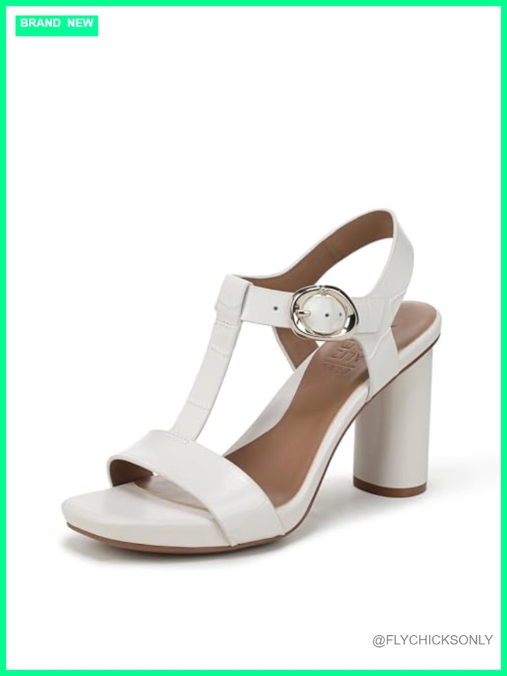 Platform T-Strap Sandal Leather Block Heel Buckle Closure